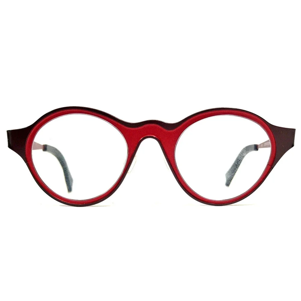 Theo Eyeglasses Frames EYE WITNESS EW XA 311 Purple on Red Round 44-19-135
